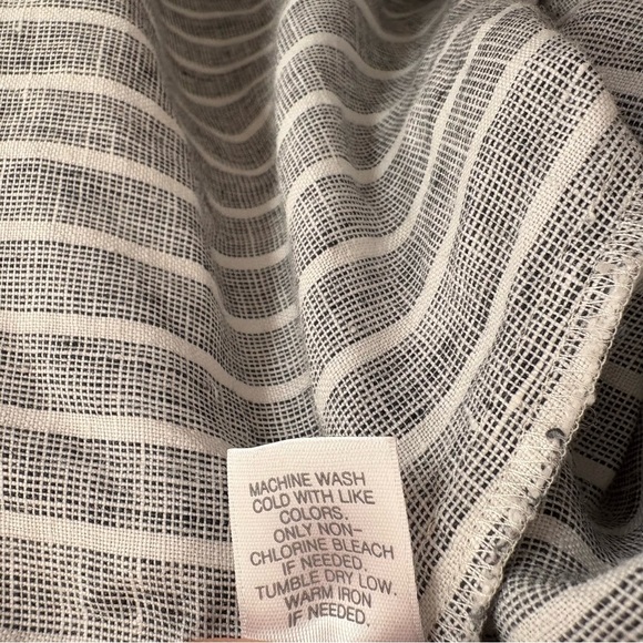 J. Jill Love Linen L P Large Petite Stripe Midi Dress 100% Linen Dress Lagenlook - Picture 8 of 9